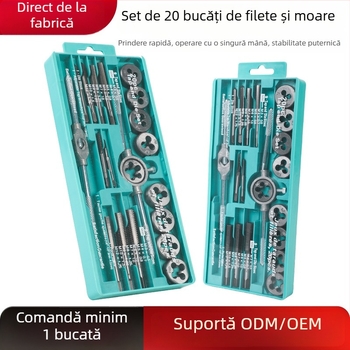 Set de instrumente pentru filetare cu șurubelniță, filetare manuală, burghiu și unelte de filetare