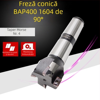 Freză indexabilă disc-end, 90°, con Morse No. 4, APMT1604, oțel carbon, fără strat