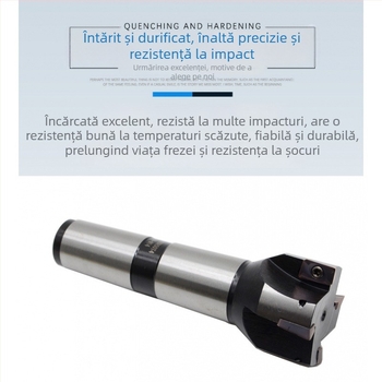 Freză indexabilă disc-end, 90°, con Morse No. 4, APMT1604, oțel carbon, fără strat