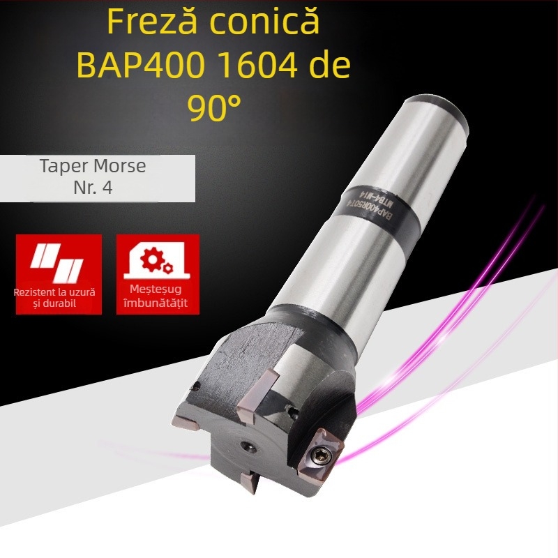 Freză indexabilă disc-end, 90°, con Morse No. 4, APMT1604, oțel carbon, fără strat