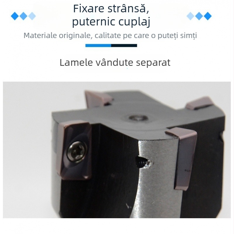 Freză indexabilă disc-end, 90°, con Morse No. 4, APMT1604, oțel carbon, fără strat