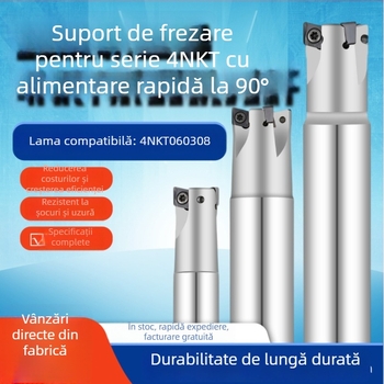 Bară de freză cu unghi drept de 90°, umăr pătrat, model 060308, alimentare rapidă, CNC
