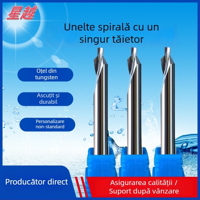 Freză combinată din oțel wolfram, cu lamă unică, unghi de tăiere 45°, diametru de tăiere 1.0–3.175 mm, adâncime maximă de tăiere 1–22 mm
