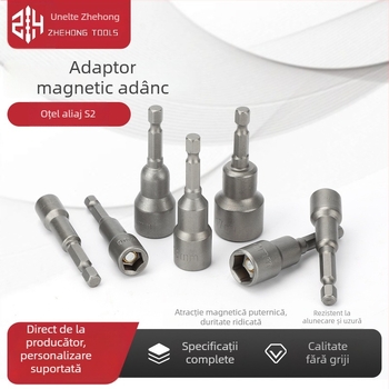 Set magnetic de biți hexagonali pentru șurubelniță electrică, Zhe Hong, material CR40