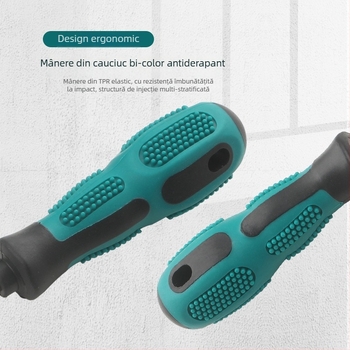 Set de șurubelnițe cu mâner clichet, multifuncțional, din oțel cu carbon, magnetic