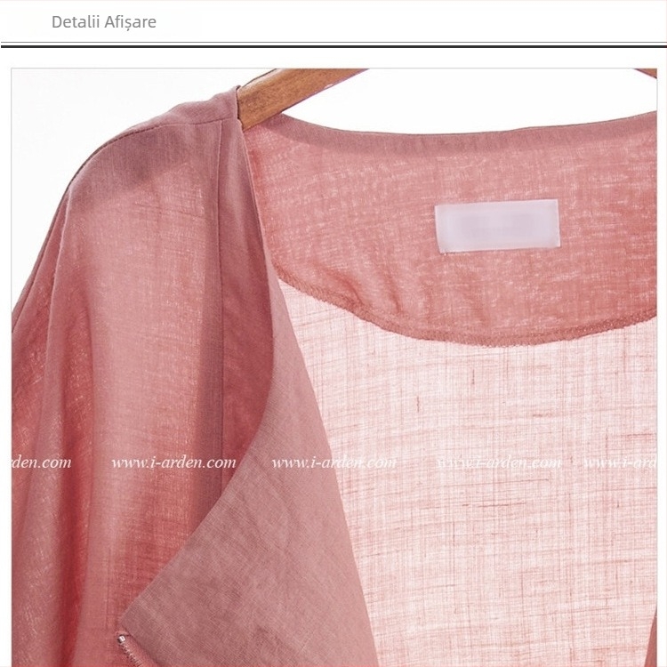 Palton de femei, croială Slim, amestec bumbac-poliester, model solid, mâneci 5/4, stil urban