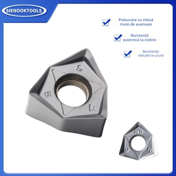 Insert dublu față din carbură pentru frezat, hexagonal, formă de piersică, CNC avansare rapidă