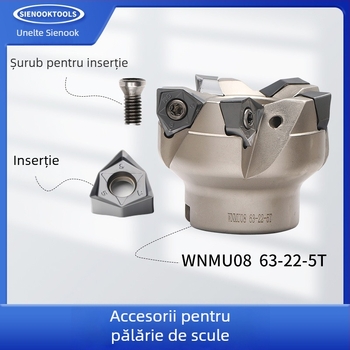 Insert dublu față din carbură pentru frezat, hexagonal, formă de piersică, CNC avansare rapidă