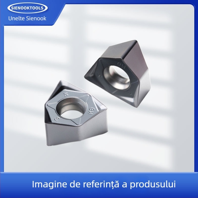 Insert dublu față din carbură pentru frezat, hexagonal, formă de piersică, CNC avansare rapidă