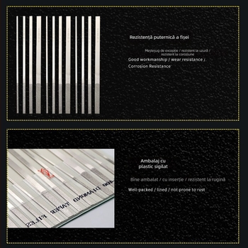 Fișier diamant CF400, secțiune plată, model dublu, dinți medii, material emery