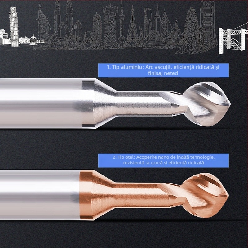 Freză cu cap sferic VTOOL; seria Ball-type milling cutter; domeniu de prelucrare: Other