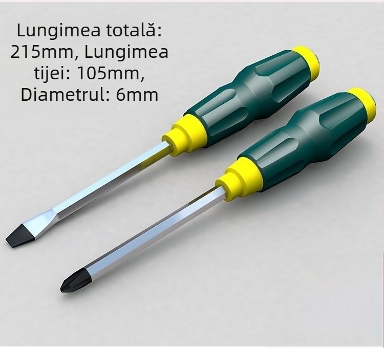 Șurubelniță Phillips magnetic din oțel Cr-V, mâner din plastic, greutate 0,24 kg