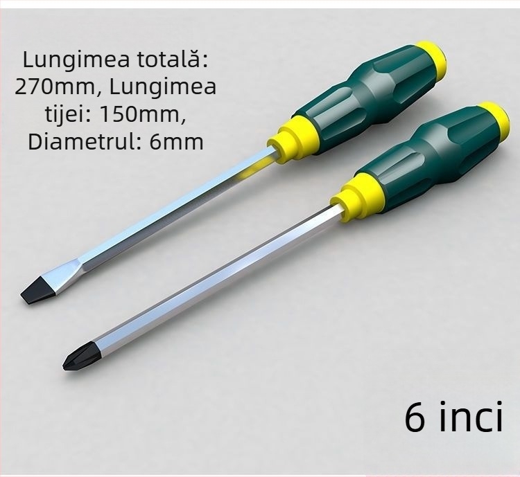 Șurubelniță Phillips magnetic din oțel Cr-V, mâner din plastic, greutate 0,24 kg