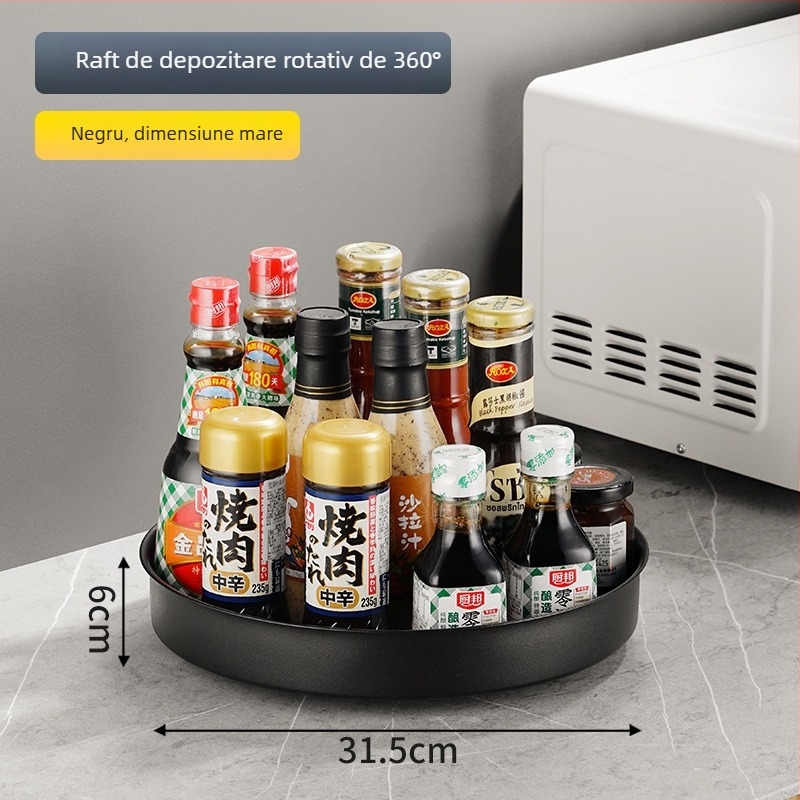 Suport rotativ pentru condimente din oțel inoxidabil pentru blat de bucătărie
