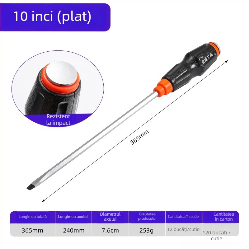 Șurubelniță Luwei cu magnet, capuri încrucișat și plat, oțel Cr-Mo, mâner TPR