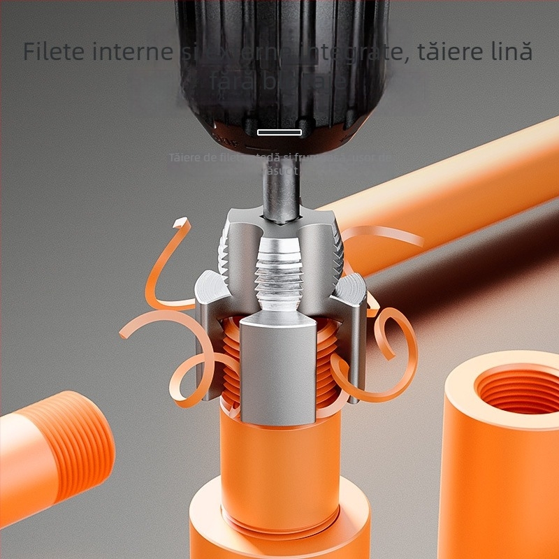 Set pentru filete ale conductelor PPR, filet intern și extern, deschidător de filete integrat, găurire și reparație a filetelor, 46 de puncte