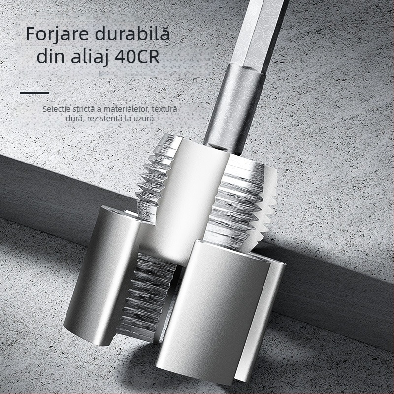 Set pentru filete ale conductelor PPR, filet intern și extern, deschidător de filete integrat, găurire și reparație a filetelor, 46 de puncte