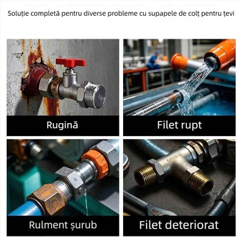 Extractor universal pentru șuruburi rupte, pentru robinete și supape unghiulare; elimină șuruburi rupte și filete deteriorate din conducte