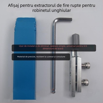 Extractor universal pentru șuruburi rupte, pentru robinete și supape unghiulare; elimină șuruburi rupte și filete deteriorate din conducte