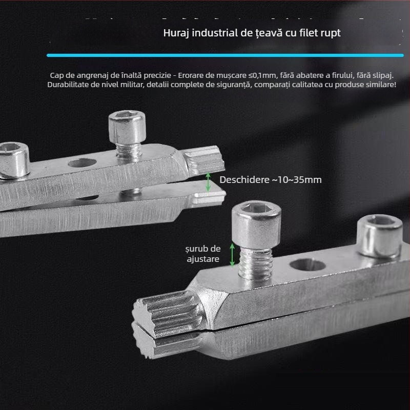 Extractor universal pentru șuruburi rupte, pentru robinete și supape unghiulare; elimină șuruburi rupte și filete deteriorate din conducte