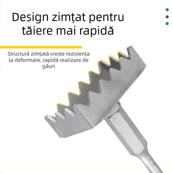 Instrument de găurit perete cu mâner pătrat, destinat cutiilor electrice 86, cu burghiu rezistent la uzură.