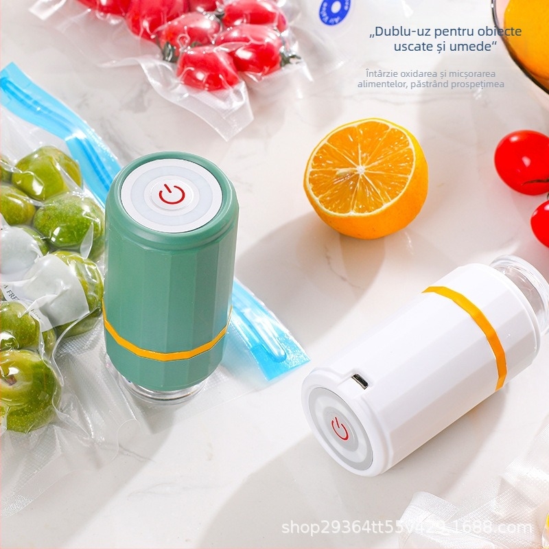 Sigilator portabil de vid, mini, reîncărcabil, carcasă ABS, capacitate sub 500 ml, greutate 200 g, control prin atingere