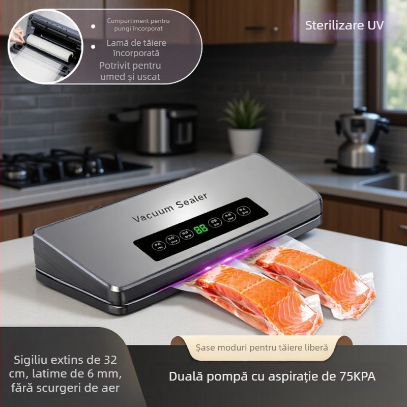 Mașină de sigilat cu vid cu dublă pompă pentru sigilare umedă și uscată, model 263, 220V, capacitate 1 L, certificare 3C