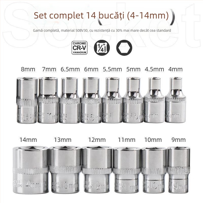 Cheie cu ratchet mini cu suport magnetic pentru bituri — oțel Cr-V, 1 bucată, 60 g, seria Mini Ratchet, Shimon