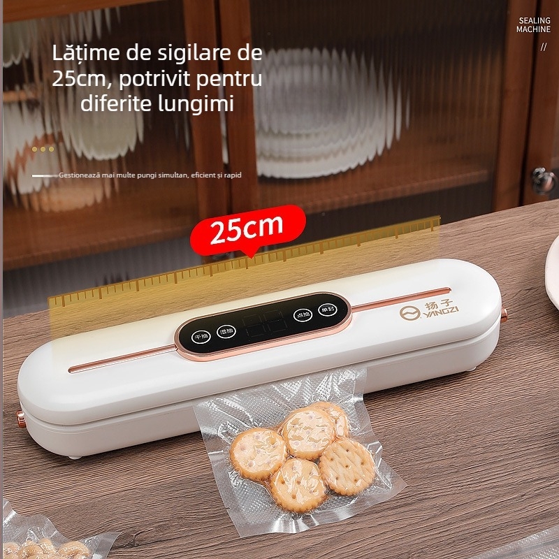 Mașină de vidat pentru uz casnic, vacuum sealer automat cu corp din ABS, 90W, 110–220V