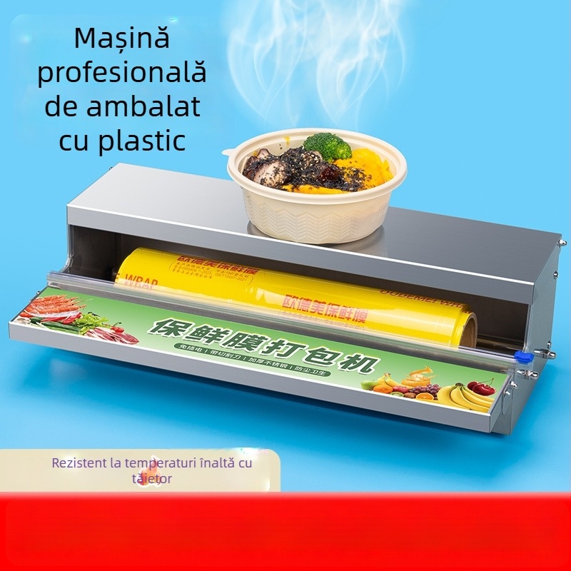Mașină comercială de ambalare folie alimentare, acționare manuală, potrivită pentru folie din plastic, funcție de etanșare