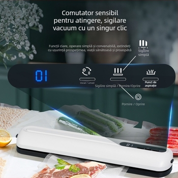 Sealer vacuum fără fir pentru uz casnic – sigilare vacuum uscat/moc, păstrarea prospețimii, model ZKFK-005, carcasă ABS, baterie încorporată, 11.1V, 90W, capacitate sub 500 mL