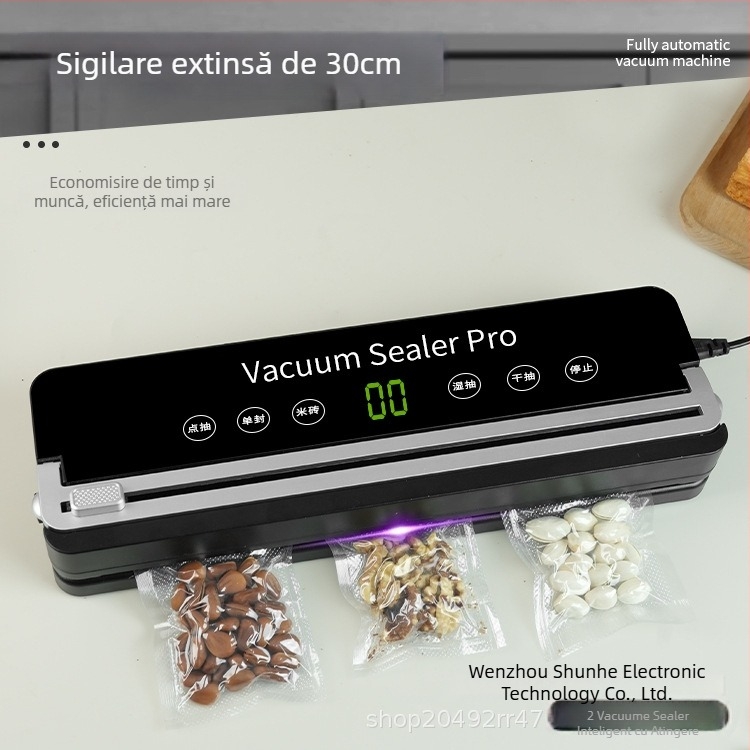 Sistem de vidare casnic cu carcasă ABS, 120W, alimentare la priză, funcție vid, capacitate sub 500 mL