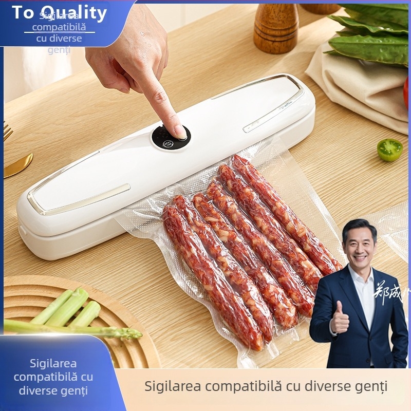 Mașină de vidat pentru uz casnic pentru conservarea alimentelor și hranei pentru animale, dispozitiv compact de sigilare termică, 90 W, 110-220 V, carcasă ABS, capacitate 500–1000 ml