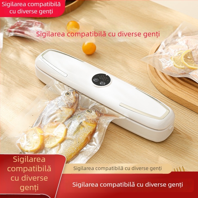 Mașină de vidat pentru uz casnic pentru conservarea alimentelor și hranei pentru animale, dispozitiv compact de sigilare termică, 90 W, 110-220 V, carcasă ABS, capacitate 500–1000 ml