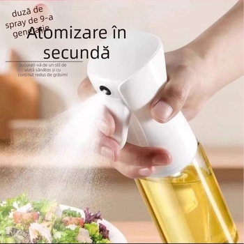 Sticlă spray pentru ulei pentru bucătărie și grătar casnic, corp din plastic, deschidere și închidere automate, lansare în 2025.