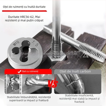 Set TAP și DIE din oțel de rulment pentru filetare