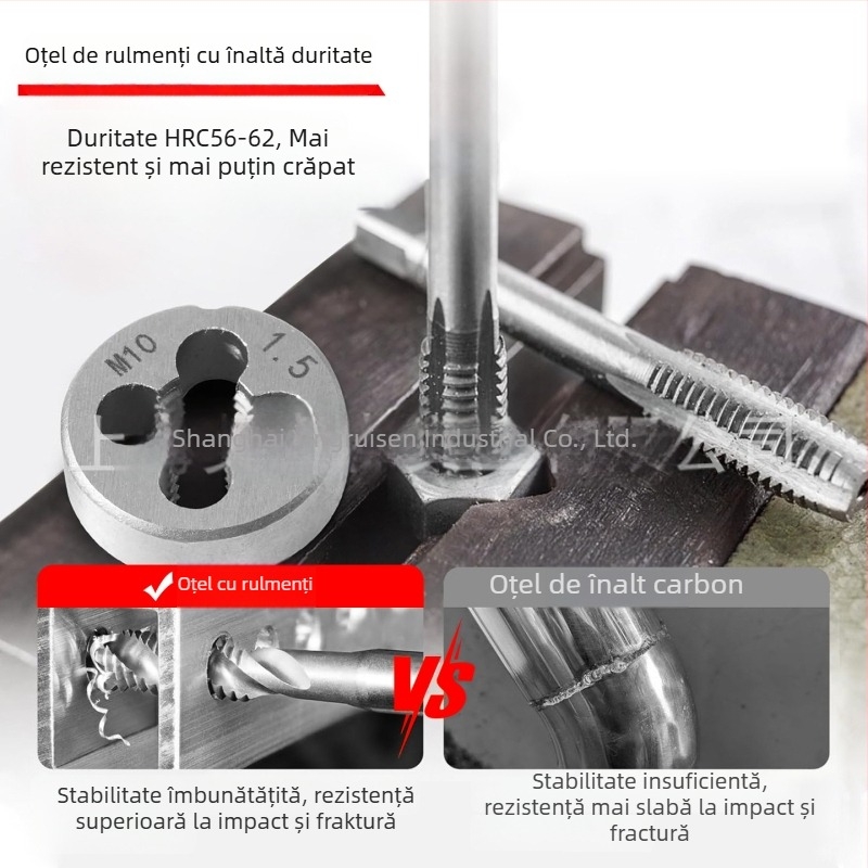 Set TAP și DIE din oțel de rulment pentru filetare