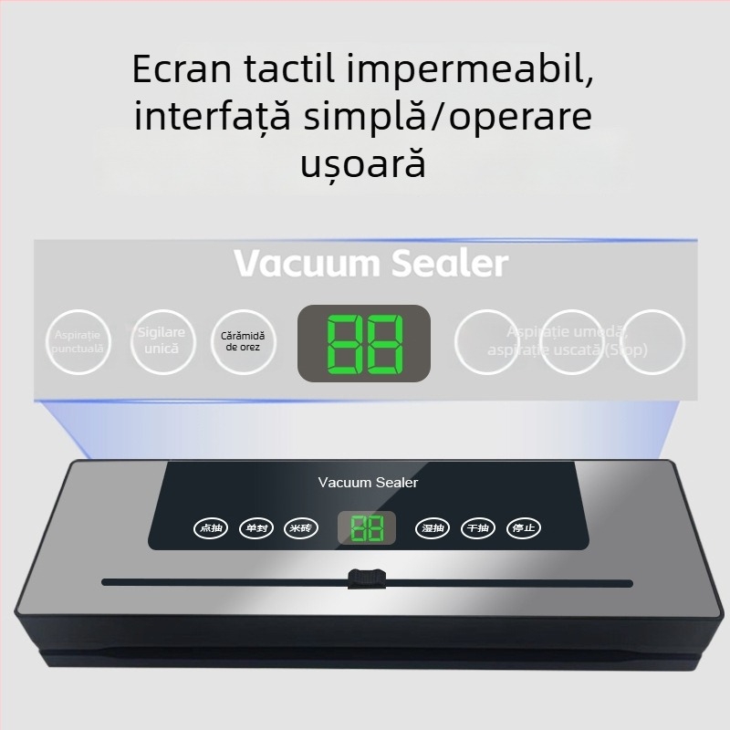 Mașină de vidat pentru uz casnic, compactă, sigilare automată în plastic, oțel inoxidabil