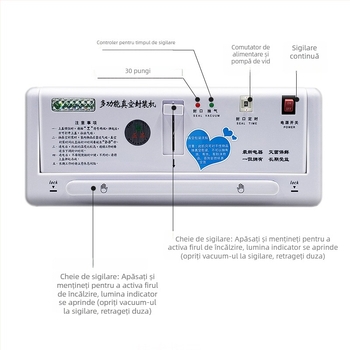 Mașină de sigilare vid Green Leaf DZ-280/2SD – lățime sigilare 28 cm, viteză sigilare 1–5 s