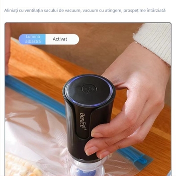 Pompa de vid manuală pentru sigilarea pungilor, model BNS-118, 70W, 5V, carcasă ABS, 0,2 kg