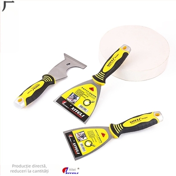 Cuțit de chituit pentru tabla auto și pereți – lamă din oțel 55#, mâner din plastic TPR, două variante de mâner, brand Hitley, pentru decorare și curățare