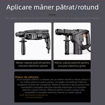 Burghiu pentru ciocan electric pentru beton, aliaj din oțel wolfram, 60 g, ambalaj Ziplock