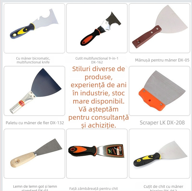 Cuțit pentru ipsos cu mâner din plastic, șpaclu 9 în 1 din oțel inoxidabil, durabil