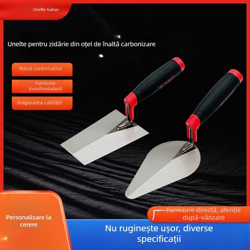 Șpaclu pentru tencuială din oțel inoxidabil – plat și ascuțit, grosime 1,2 mm, marca Tep