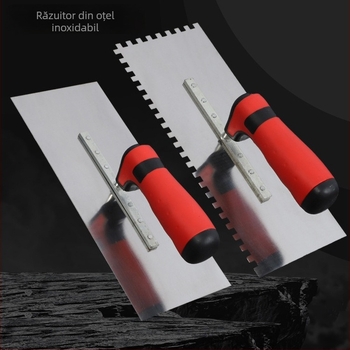 Gletieră zimțată din oțel inoxidabil pentru tencuire și montaj plăcilor ceramice, marca Henan Drill King; marcă proprie.