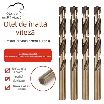 Set de burghie pentru mașină de găurit electrică: oțel rapid de înaltă viteză, acoperire cu titan, burghie spirale cu ax drept, 25 de bucăți, cutie metalică