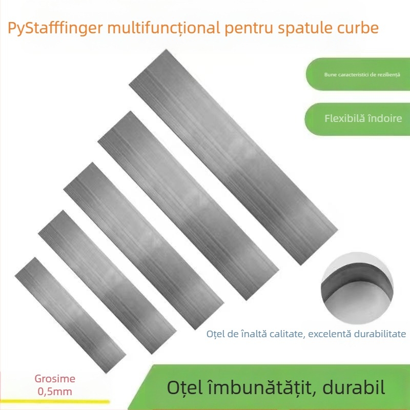 Instrument de șpaclu arc pentru chit, lamă din oțel, spatulă arc, grosime lamă 0,04 mm