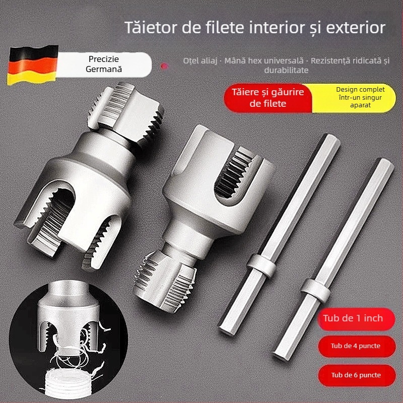 Unealtă de filetare pentru țevi PPR, filetare internă și externă, burghiu de filetare integrat, manual pentru țevi PPR standard