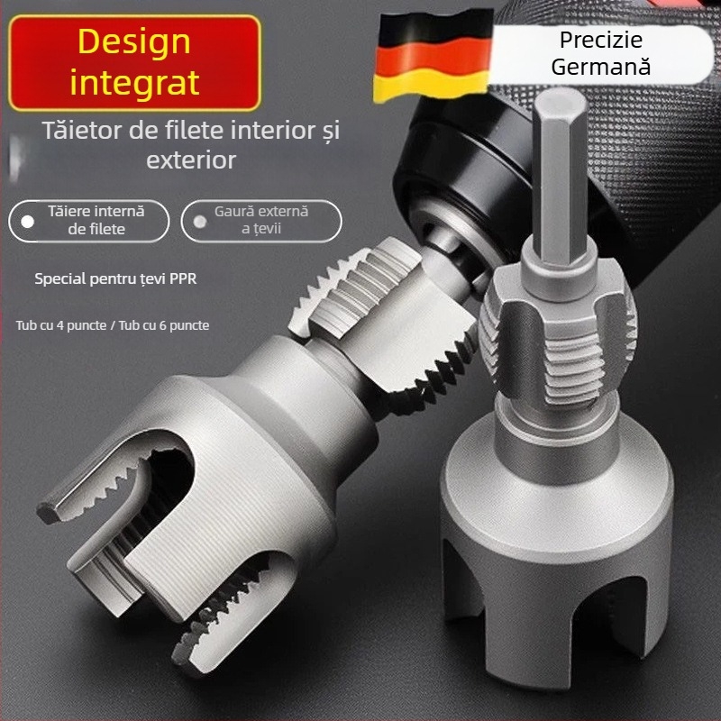 Unealtă de filetare pentru țevi PPR, filetare internă și externă, burghiu de filetare integrat, manual pentru țevi PPR standard