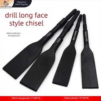 Daltă pentru ciocan cu impact din oțel arcuit: dalta plată prelungită, cap lopată, mâner pătrat, pentru beton